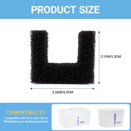 20 Pack Foam Filters Replacement for Pet Fountains Compatible with Petsafe Viva 64oz and 140oz, Sponge Multi-Layer for Cats and Dogs Daily Drinking, Blocks Hair and Residue Prevent Clogging