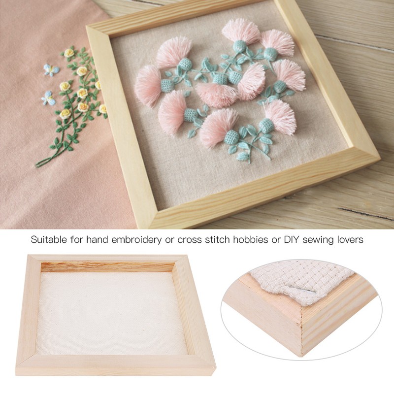Wooden Embroidery Hoop Square Cross Stitch Hoop Hand Embroidery Sewing