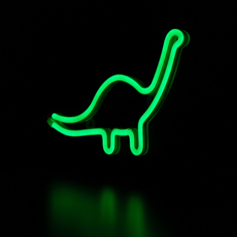12" Green Brontosaurus LED Lighted Neon Dinosaur Silhouette
