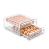 MFBJXC Egg Holder for Refrigerator,60 Eggs Clear Drawer Organizer,2 Layer