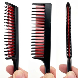 Yumflan Teasing Comb, Triple Hair Teasing Comb, Durable Rattail Teasing comb for Fine Hair, Tease Comb with Rat Tail for Hair Styling Backcombing Teasing