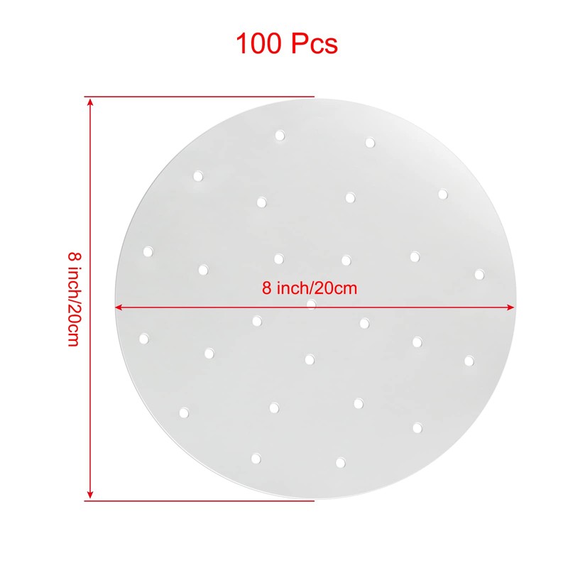 Cionyce 100 Pcs Dumpling Paper Bamboo Steamer Paper 10 Inch