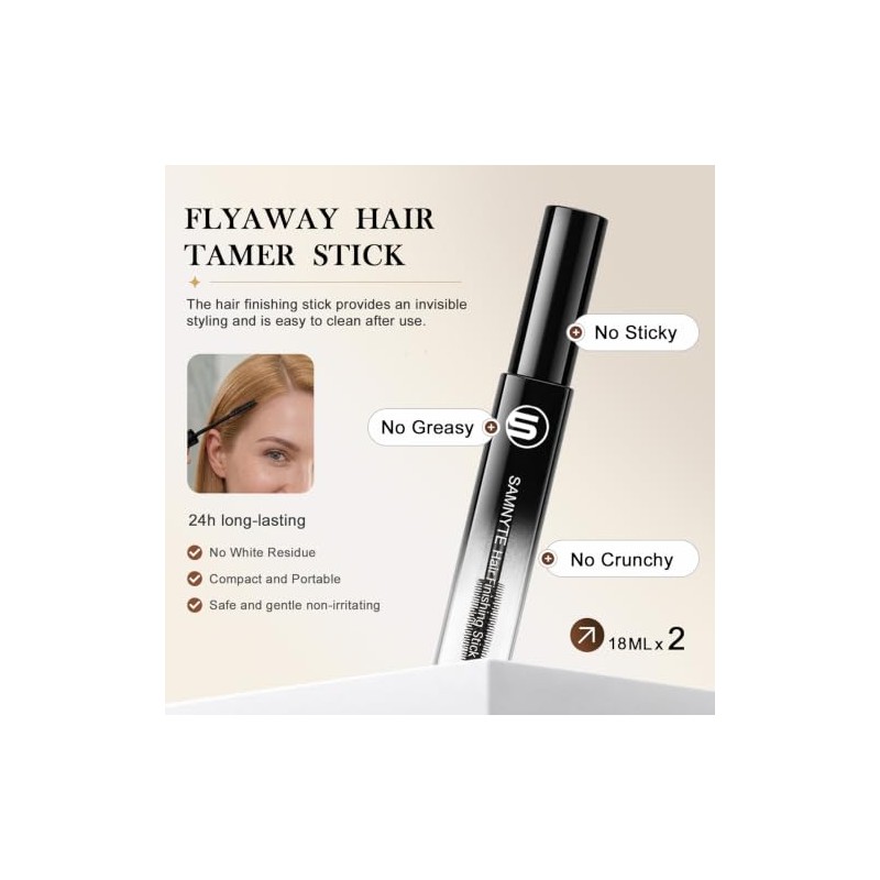 Samnyte Barra para Acabado Del Cabello, Paquete de 2-0.7 Fl.Oz