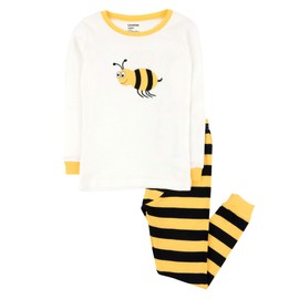 Leveret Kids & Toddler Pajamas Boys Girls 2 piece pj's 100% Cotton Bumble Bee (Size 4 Years)