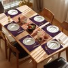 Eggplant Purple Floral Placemats Set of 6,Washable Heat Resistant 12×18