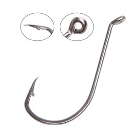 Pack of 30 Large Game Stainless Steel Fishing Hooks Suicide Squid Beak Fishing Hooks Saltwater Circle Hooks, Size: 1/0-9/0 (6/0-30pcs)