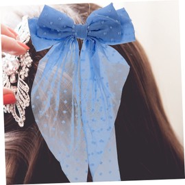 Vaguelly 3pcs Long Tail Bow Hair Clips for Women and Girls Stylish Hair Bows Accessories in White for Parties and Everyday Use