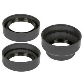 Khalia photo 3 steps rubber lens hood with filter thread, lens hood, lens hood, sun visor