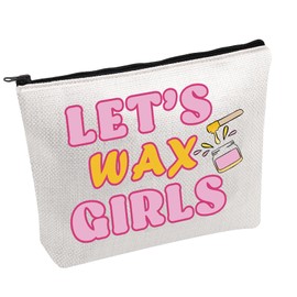 PWHAOO Waxer Specialist Makeup Bag Let's Wax Girls Cosmetic Bag Esthetician Cosmetic Bag Wax Technician Gift (Let's Wax Girls B)