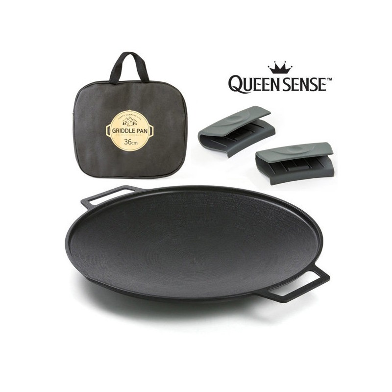 Queen Sense Titanium Coated Induction Camping Griddle Pan + Storage