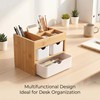 Small Bamboo Makeup Organizer with 3 Drawers