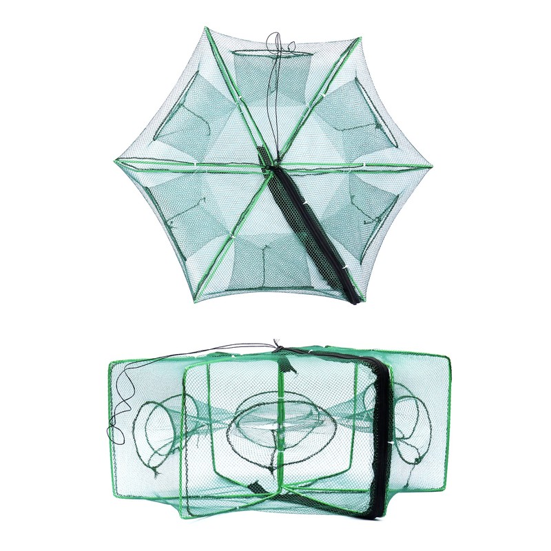 QWORK® Foldable Fishing Net, Nylon Crab Net, Shrimp Net, Perfect