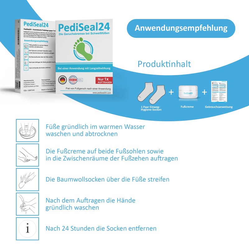 PediSeal24 - Against foot odour for sweaty feet with long-term