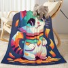 E-RIDES Small Blanket - Kawaii Cat in Gambling Blanket Throw