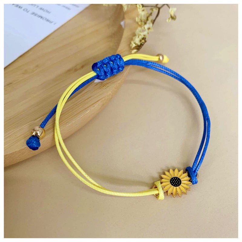 6Pcs Ukraine Bracelet for Women Men, Adjustable Hand Braided Ukraine
