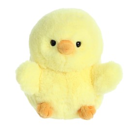 Aurora® Round Rolly Pet™ Chickadee Chick™ Stuffed Animal - Adorable Companions - On-The-Go Fun - Yellow 5 Inches