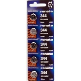 Renata 344 Button Cell watch battery, 5 Pack by Renata