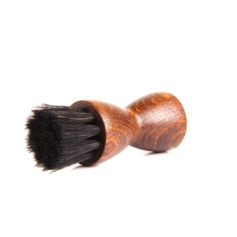 Small Jar Brush Diabolo – Horsehair – Wooden Shoe Brush