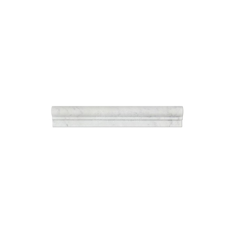 White Bianco Carrara Marble 2x12 Ogee Chair Rail Liner Trim