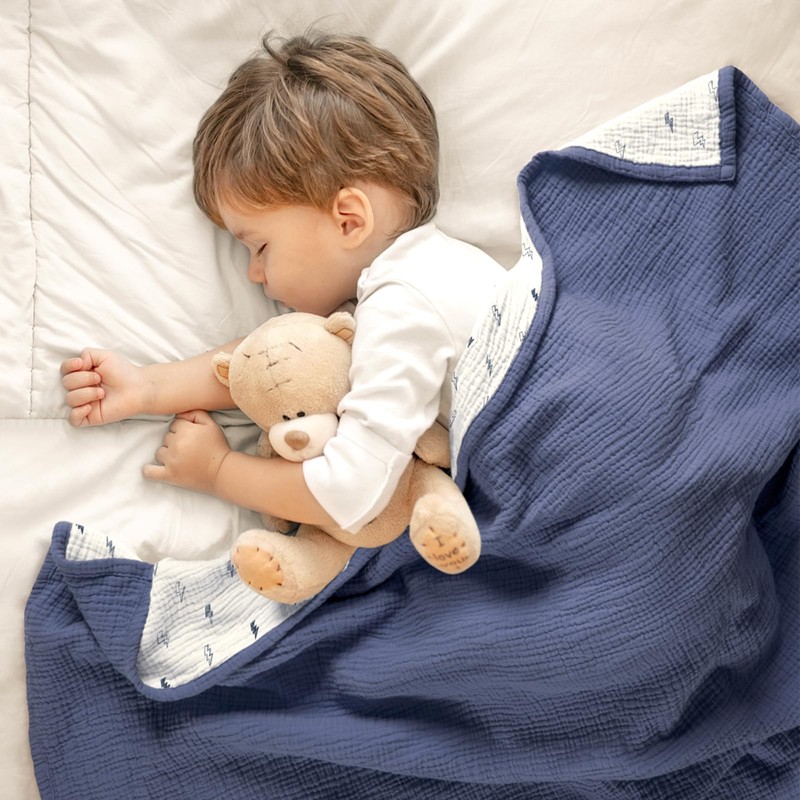 Muslin Baby Blanket for Boys: Cotton Toddler Blanket for Daycare