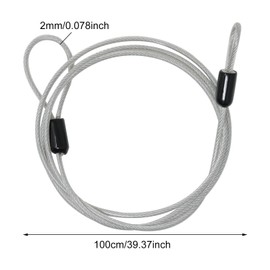 yueton 1PCS Wire Rope Metal Lock Outdoor Locking Wire Double Loop Braided Steel Wire Rope Bicycle Wire Rope for Drying Clothes Luggage Car Lock Bicycle U-Shaped Locks Padlocks and Disc Locks