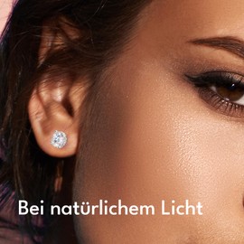 KRKC Moissanite Earrings, Moissanite Stud Earrings for Women, 14K White Gold Plated 925 Sterling Silver, 2 Carat D Colour VVS1 Hypoallergenic, Blooming Flower Diamond Gift for Wife Mother Girlfriend