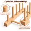 Wooden Plate Rack for Kitchen Organization – Multi-Slot Dish Drying
