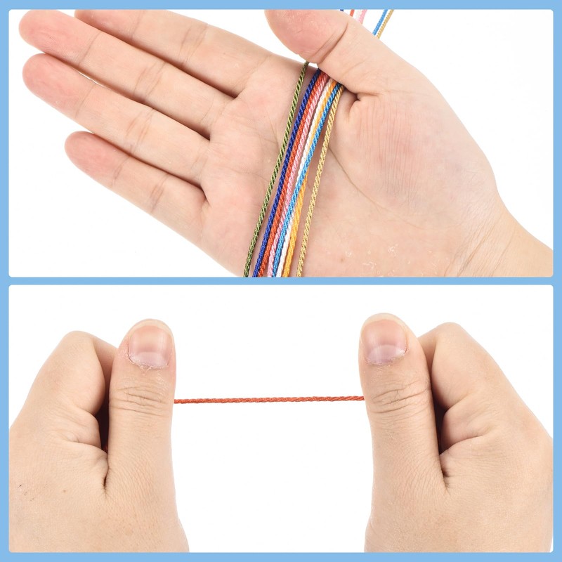 sourcing map Twisted Cord Trim, 5 Yard 1.5mm 3-Ply Twine