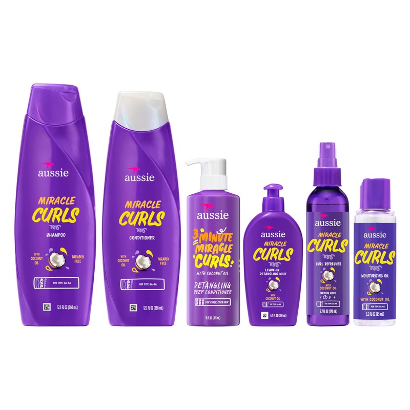 Miracle Curls: Shampoo, Conditioner, Deep Conditioner, Refresher Gel, Detangling Milk,