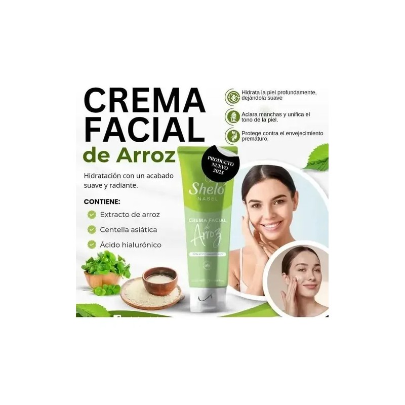 Crema Facila De Arroz Sheló Nabel Ácido Hialurónico 100ml