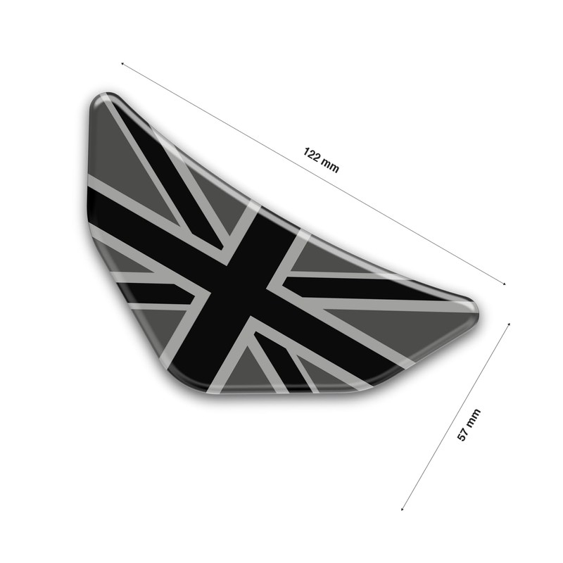 Union Jack Black & 2 Tone Grey Chevron Car -