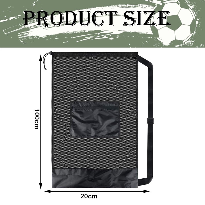 Football Bag Adjustable Shoulder Strap Ball Bag Extra Large Drawstring