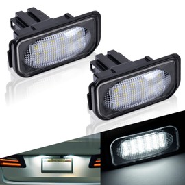 URAQT LED License Plate Light, 2 Pieces, 6500 K Number Plate Light, 400 Lm, Rear Light, White, Number Plate 12 V, Built-in Canbus, Compatible with Benz