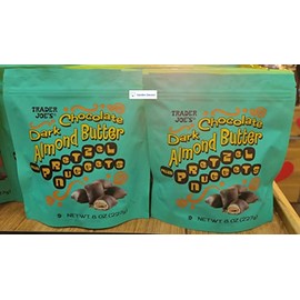Trader Joe's2 Trader Joe’s Dark Chocolate Almond Butter Filled Pretzel Nuggets 8oz 227g (Two Bags)