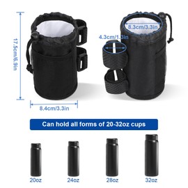 Minicoco Bike Bottle Holder Bike Water Bottle Holder Bike Cup Holder for Pram Bike Drinks Holder Handlebar Scooter Bag for Mountain Bike, Scooter, Road Bike (Black)