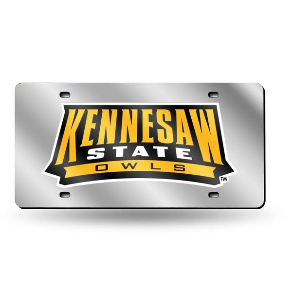 Rico Industries NCAA Kennesaw State Owls Laser Inlaid Metal License Plate Tag