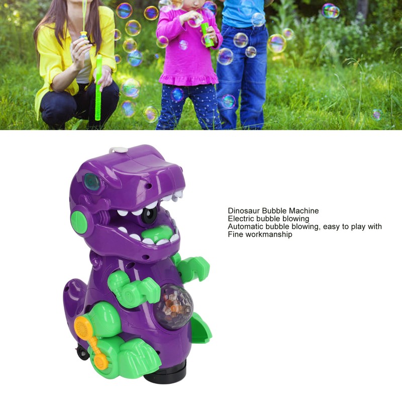 Dinosaur Bubble Machine Electric Universal Light Sound Automatic Bubble Dinosaur
