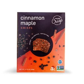 Maine Crisp Cinnamon Maple Crisps - Gluten-Free Crackers With Pure Maple Syrup, Cinnamon & Sea Salt - Delicious Snack Crackers for Cheese Board & Dips - Non-GMO, Grain-Free Sweet Snacks | 4-Pack