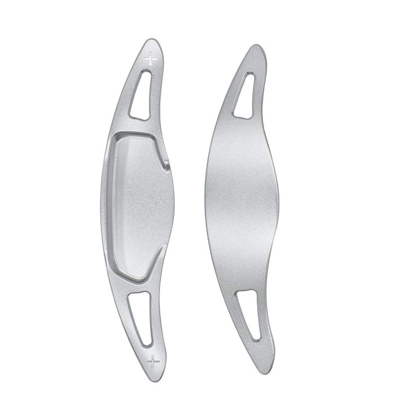 HIBEYO Sports Silver CNC Billet Aluminum Steering Wheel Larger Paddle