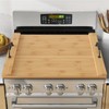 Bamboo Wood Stove Top Cover with Handles for Gas Burners/RV