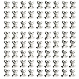 XMHF 72Pcs Mini Bulldog Clip, Silver Stainless Steel File Money Binder Clips Clamps/Metal Food Bag Paper Clips for Paper Organizers, Photo Wall Decoration, Home and Office Decoration, 0.87inch Wide