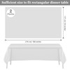 PLULON 2Pcs White Tablecloth Plastic Table Cover 137 x 274cm