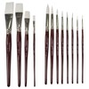 Sax Optimum White Synthetic Taklon Paint Brushes, Assorted Sizes, Set