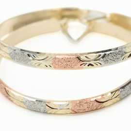 2.14" Starburst Swirl Wave Tri-Tone Rose Gold, Yellow Golden, & Silver Tone Hoop Earrings, Gold Filled Plated