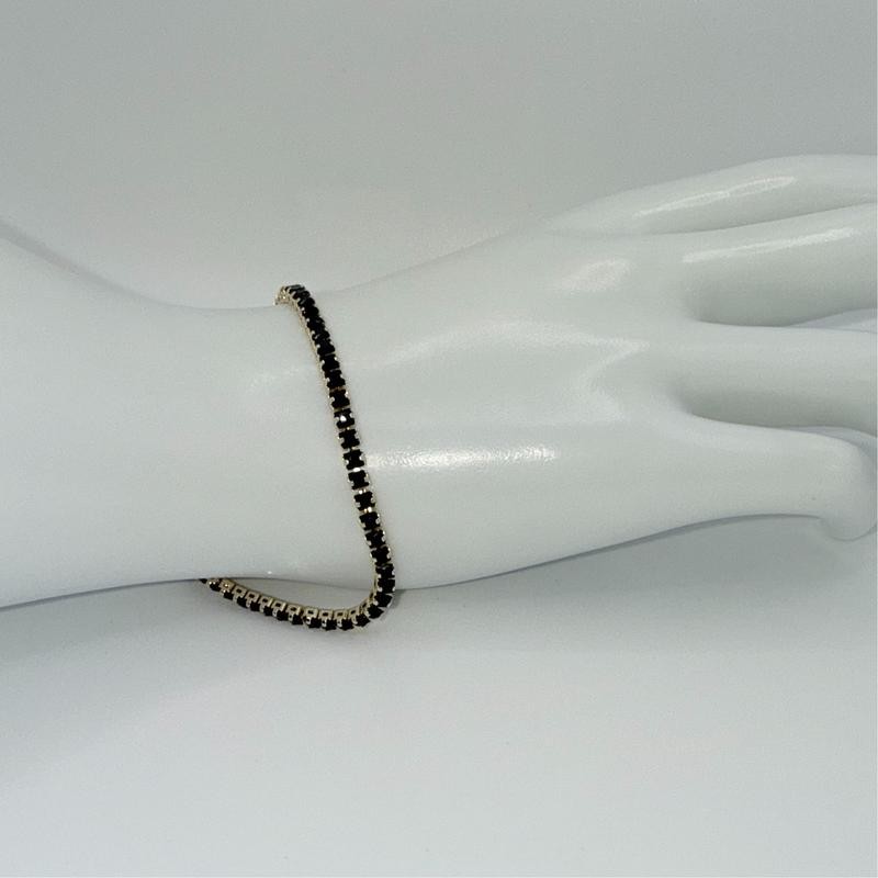 Tennis Bracelet for Woman - Green and Black Bead Design