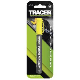 Tracer Construction Paint Marker (1-3 mm Universal Marker with Bullet Tip and Clearly Visible Ink) - Yellow