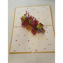 Handmade Happy Birthday 3D Pop Up Card Greeting Presents Special Day Mom Dad Girl Boy USA