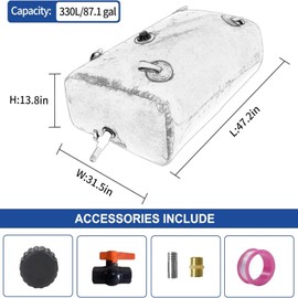 GHOSOONE 330 L/87 Gal Water Bladder Tank, Foldable Portable Water Storage Container, Emergency Water Bag for RV, Truck Bed, Fire Prevention, Drought Resistance, Blue