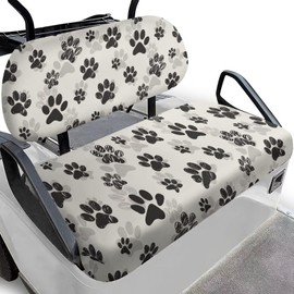 Biyejit Dog Paws Golf Cart Seat Covers Front and Rear Waterproof and Sun Resistant Golf Cart Cushion Golf Cart Accessories, Suits Club Car and Other 2-Seat Golf Carts