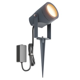 Ledvion - LED ground spikes, anthracite, IP44, 1 W, 3000 K, 1 m cable, outdoor garden spotlight